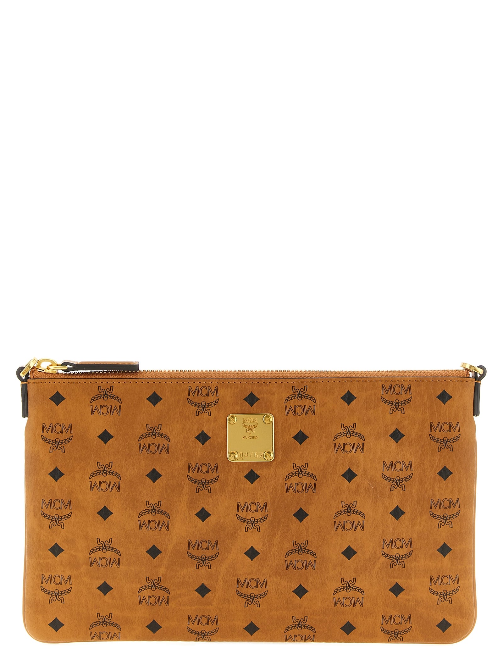 MCM Brown Polyurethane Clutch Bag