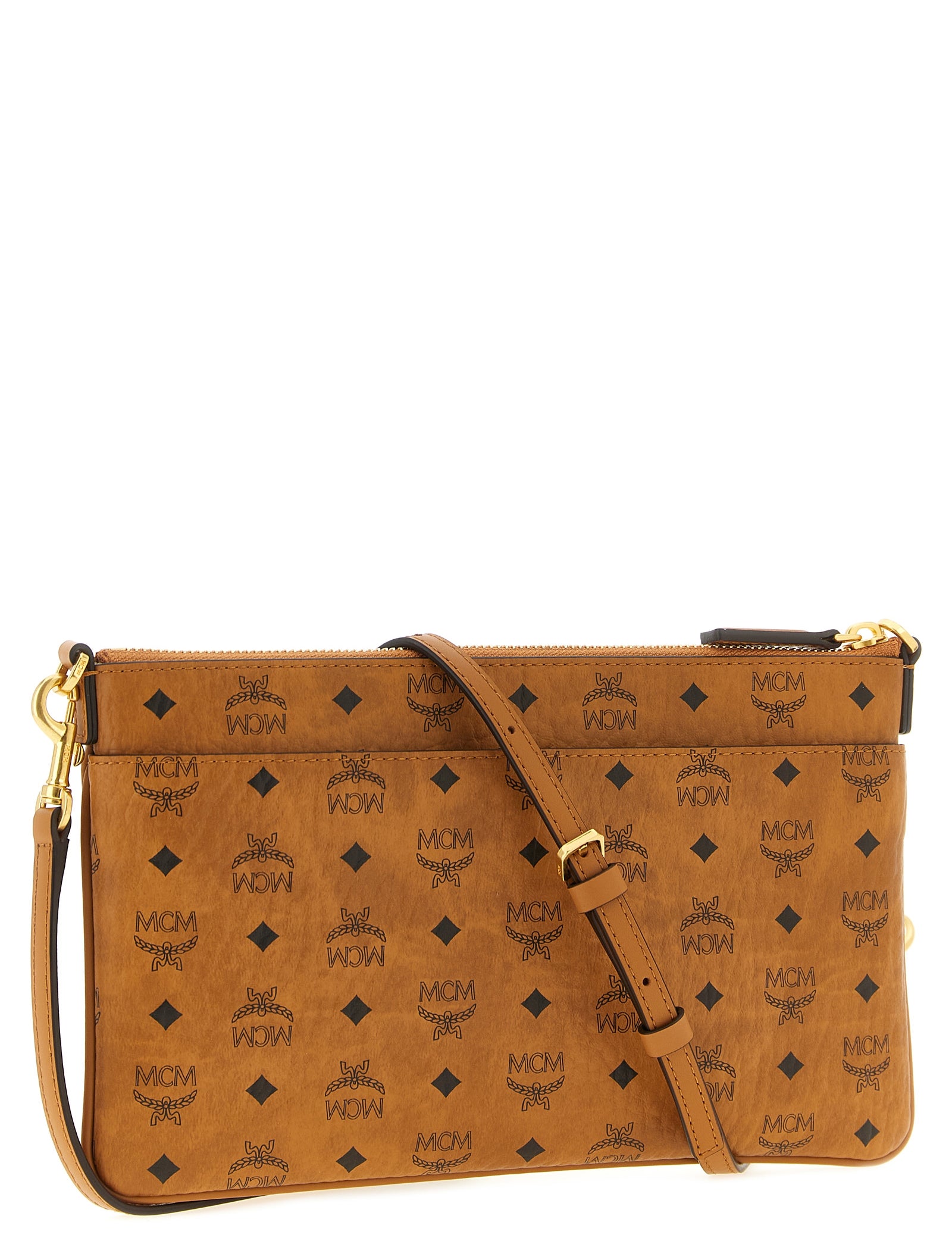 MCM Brown Polyurethane Clutch Bag