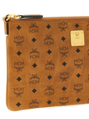 MCM Brown Polyurethane Clutch Bag
