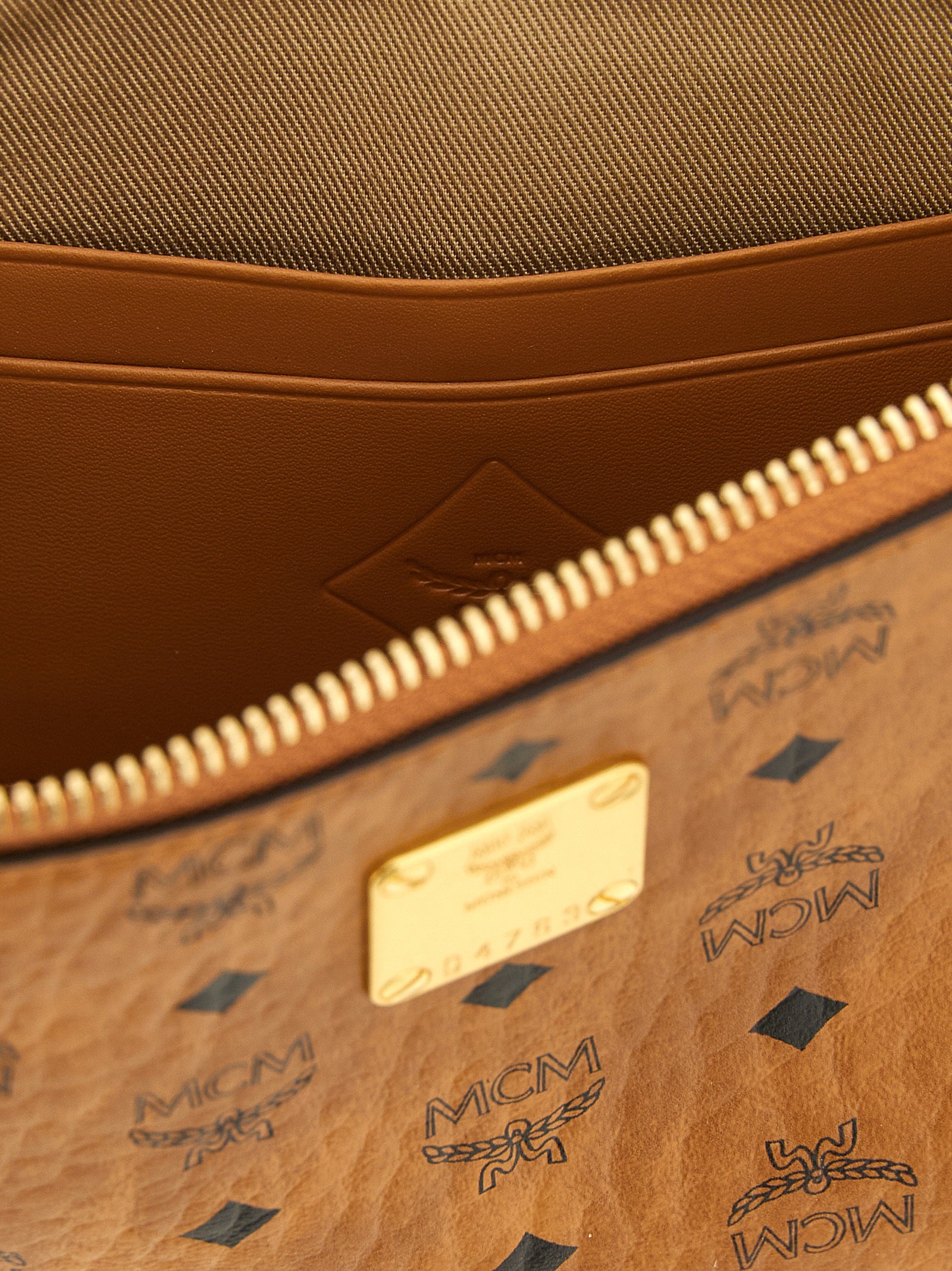 MCM Brown Polyurethane Clutch Bag