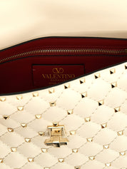 Valentino Garavani White Lamb Leather Shoulder Bag