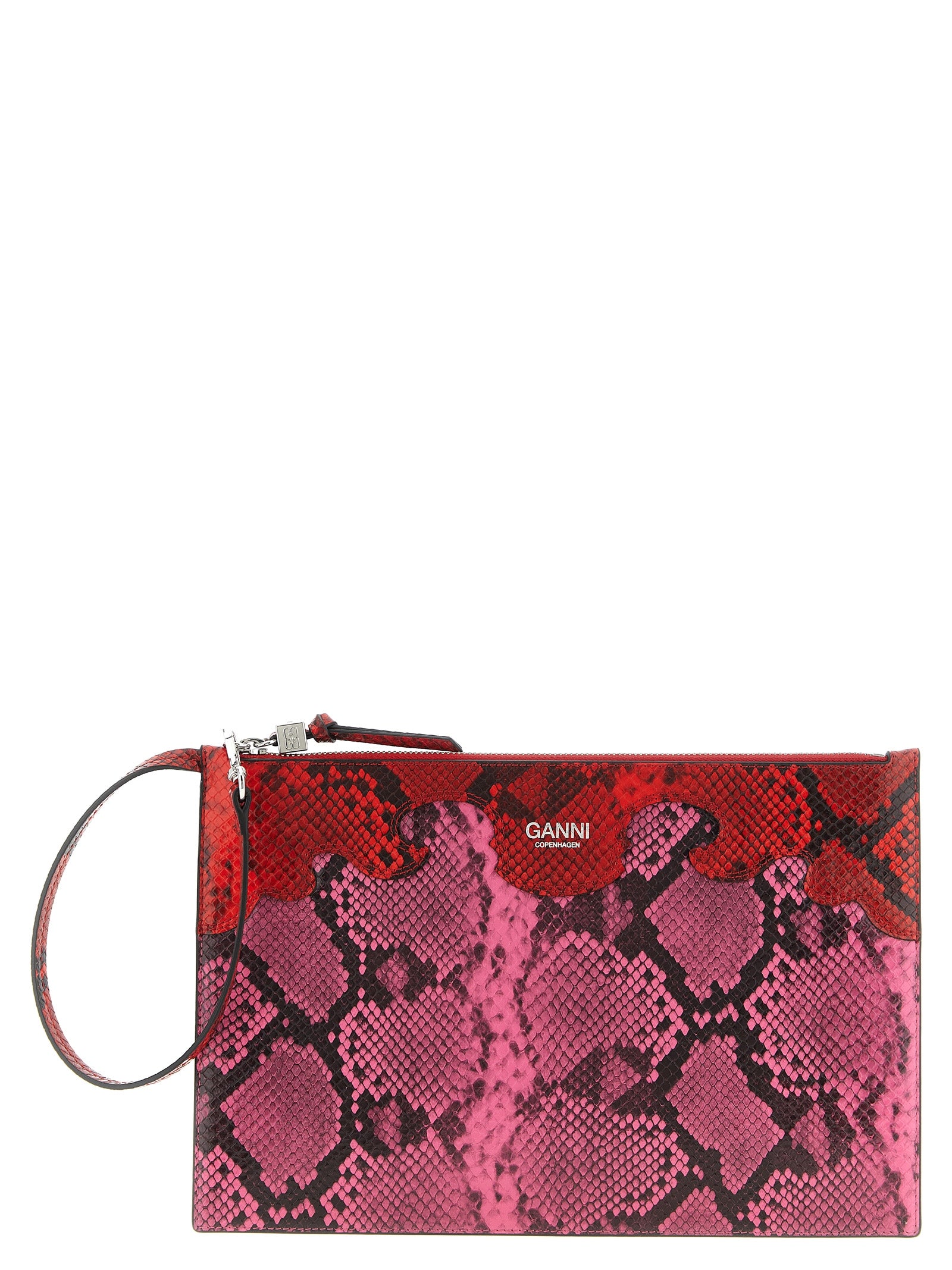 Ganni Fuchsia Polyester Clutch Bag