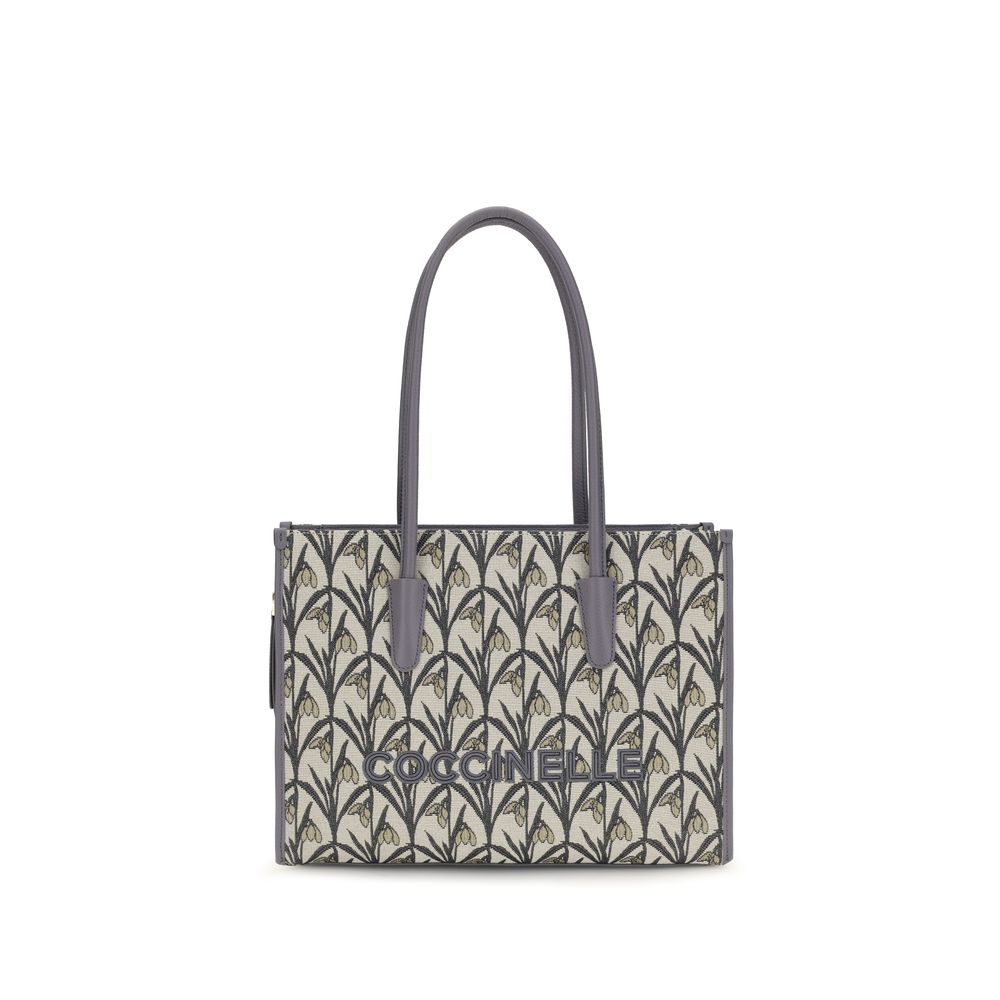 Coccinelle Gray Jacquard Shoulder Bag