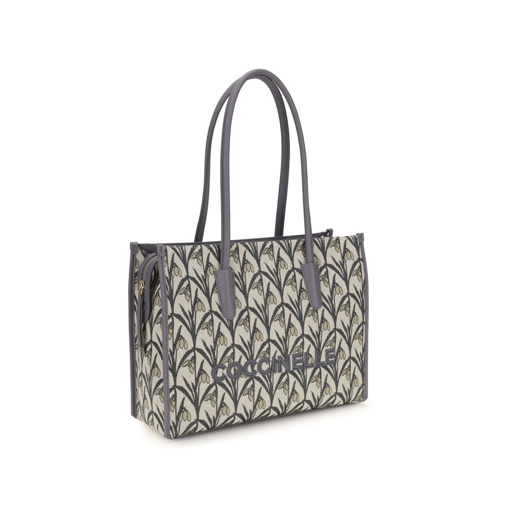 Coccinelle Gray Jacquard Shoulder Bag