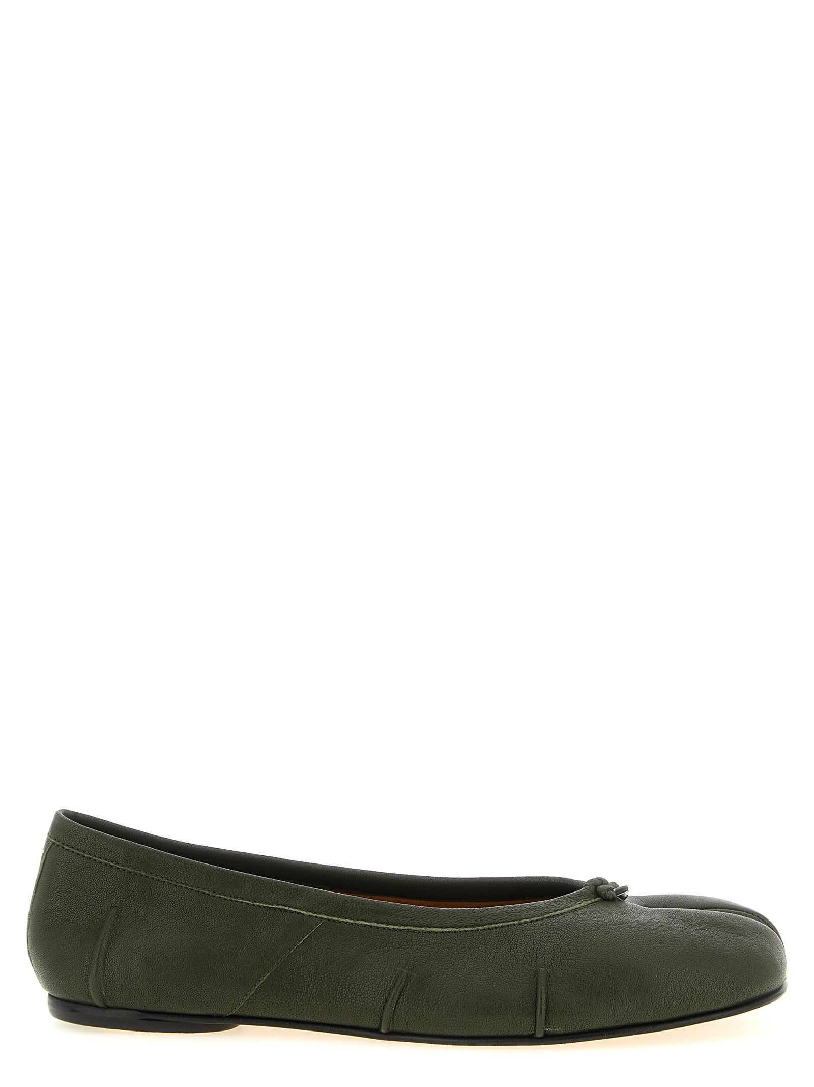 Maison Margiela Olive Green Lambskin Ballet Flats