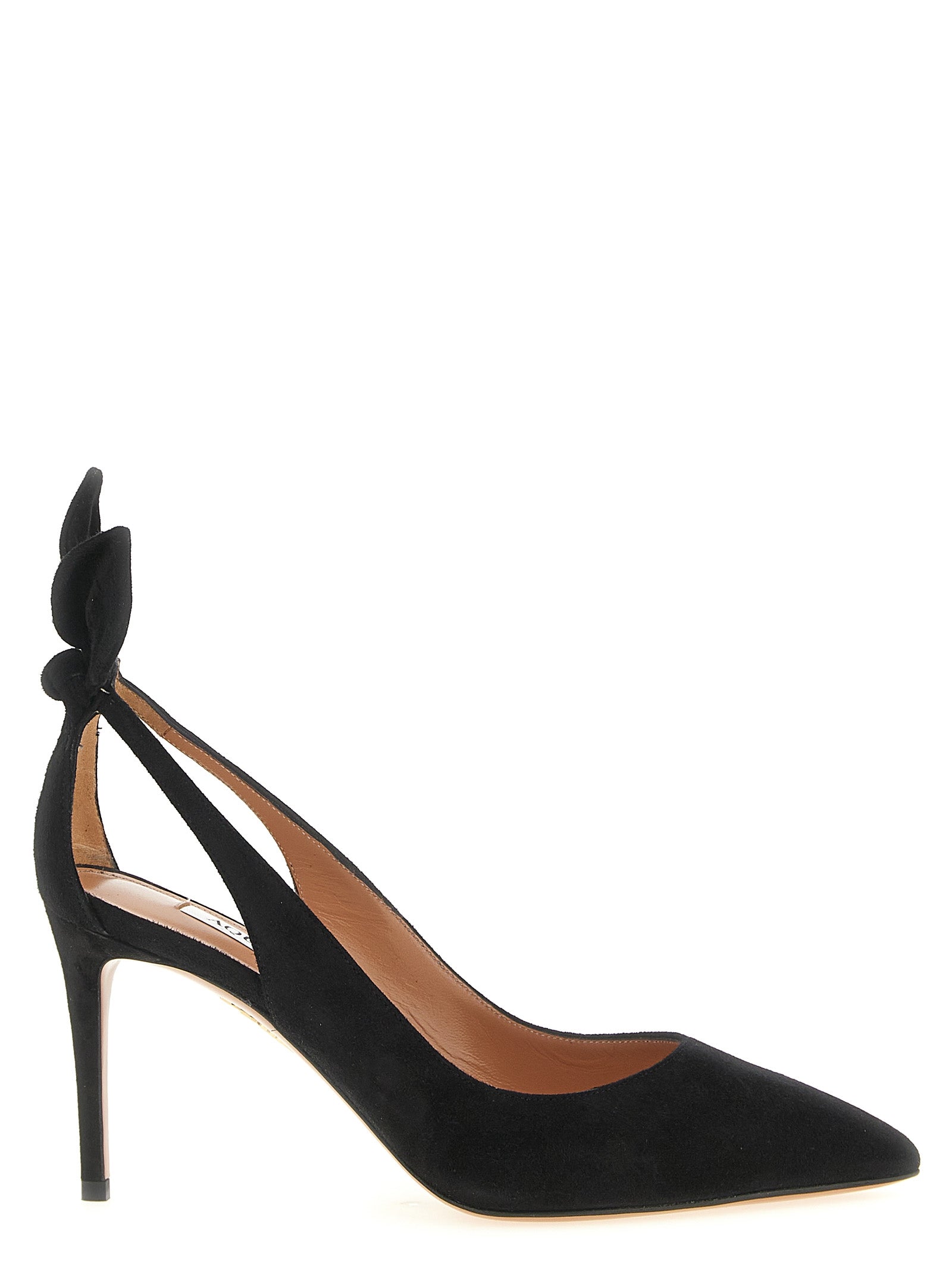 Aquazzura Black Kidskin Suede High Heel Pumps