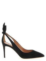 Aquazzura Black Kidskin Suede High Heel Pumps