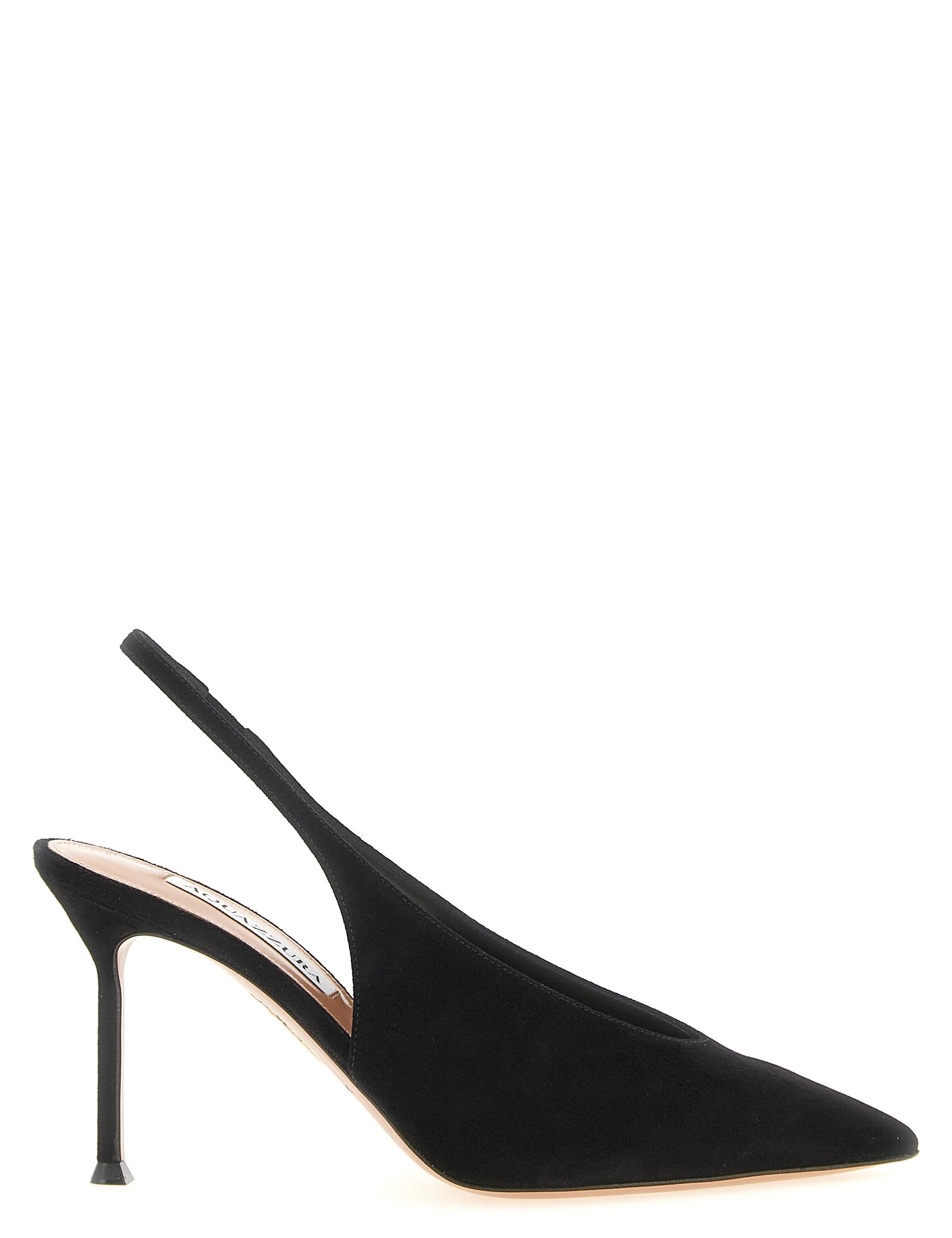 Aquazzura Black Goat Leather Slingback Pumps