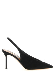 Aquazzura Black Goat Leather Slingback Pumps