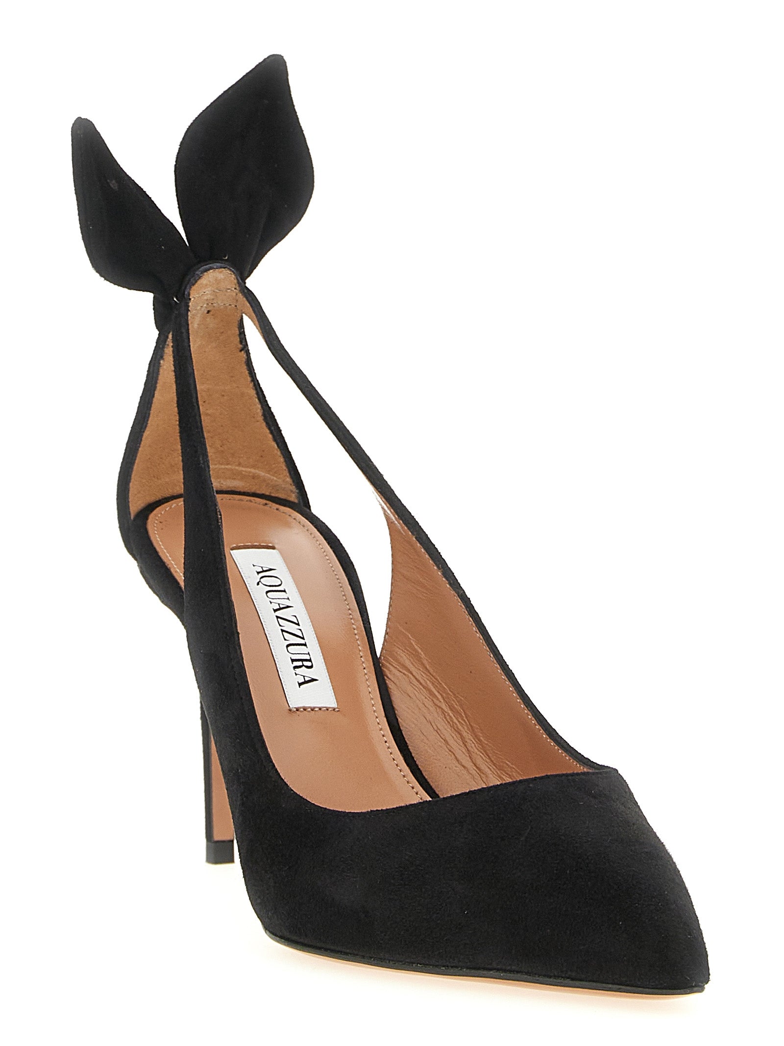 Aquazzura Black Kidskin Suede High Heel Pumps