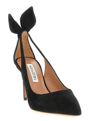 Aquazzura Black Kidskin Suede High Heel Pumps