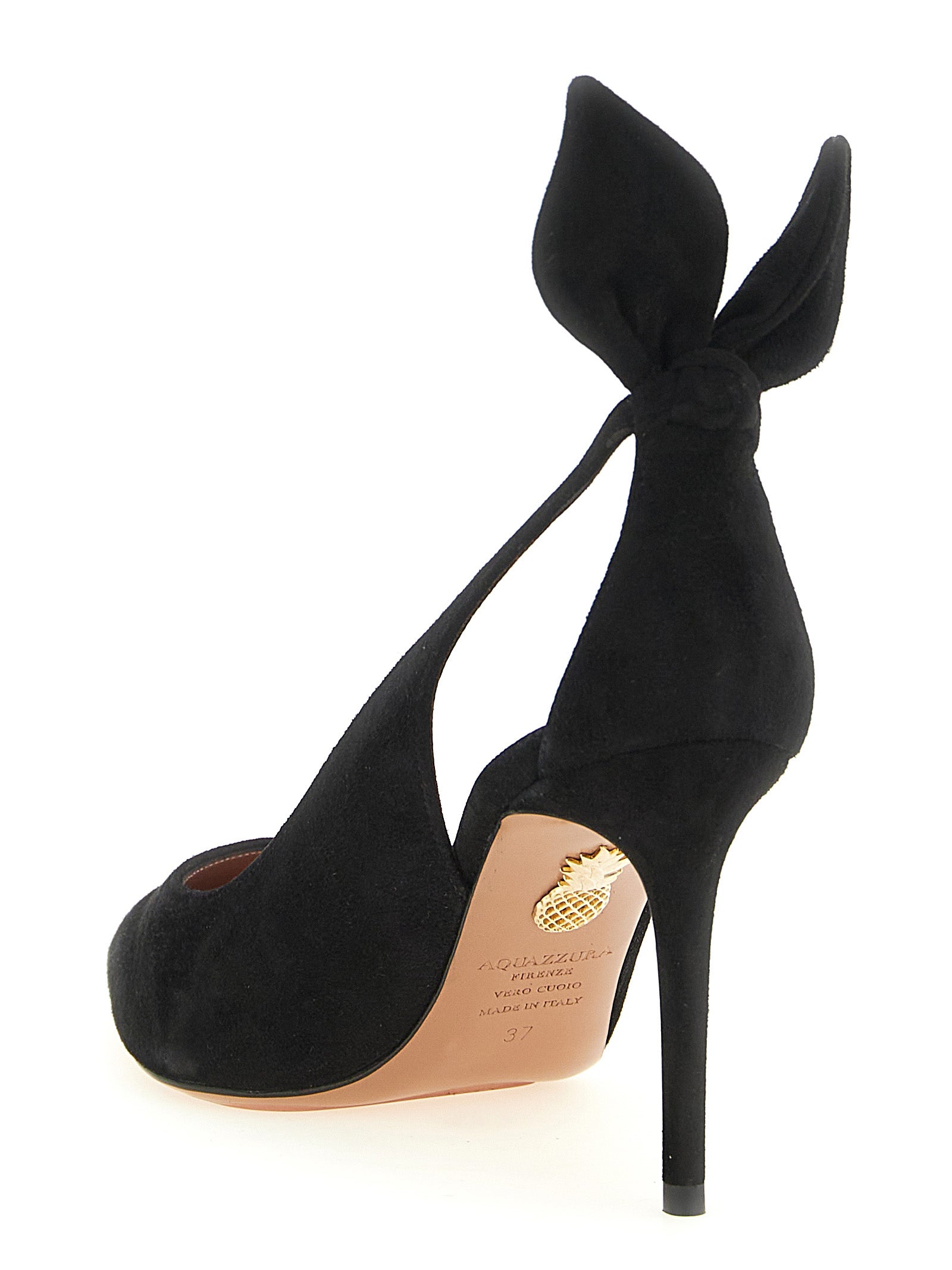 Aquazzura Black Kidskin Suede High Heel Pumps