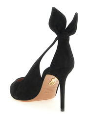 Aquazzura Black Kidskin Suede High Heel Pumps