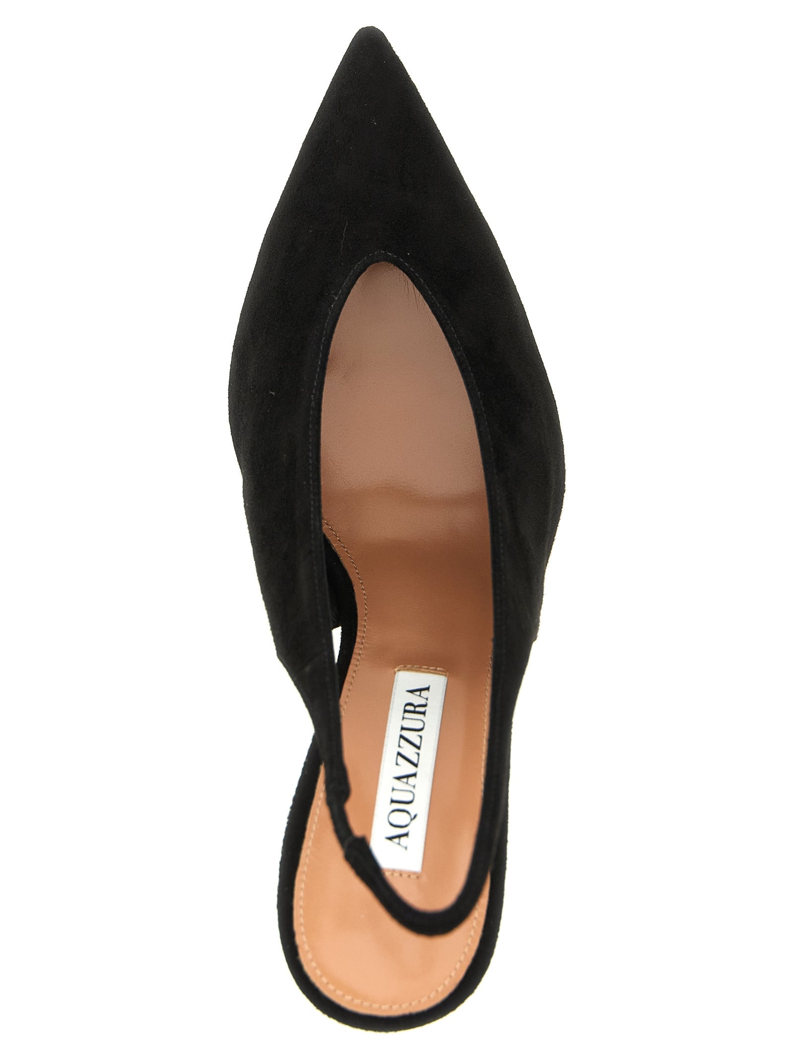 Aquazzura Black Goat Leather Slingback Pumps