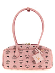 MCM Light Pink Coated Canvas Shoulder Bag