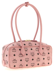 MCM Light Pink Coated Canvas Shoulder Bag