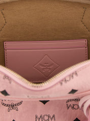 MCM Light Pink Coated Canvas Shoulder Bag