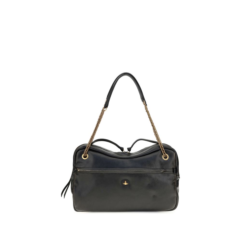 Vivienne Westwood Black Calf Leather Shoulder Bag