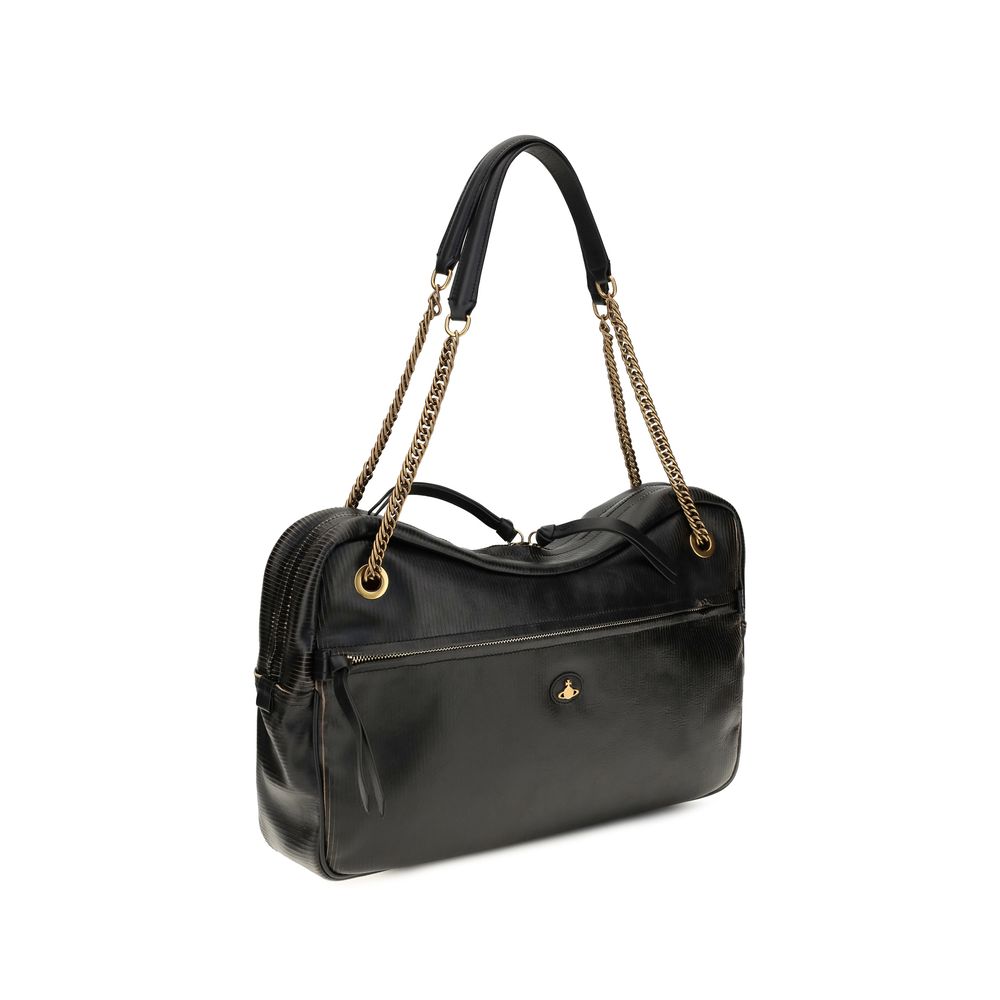 Vivienne Westwood Black Calf Leather Shoulder Bag