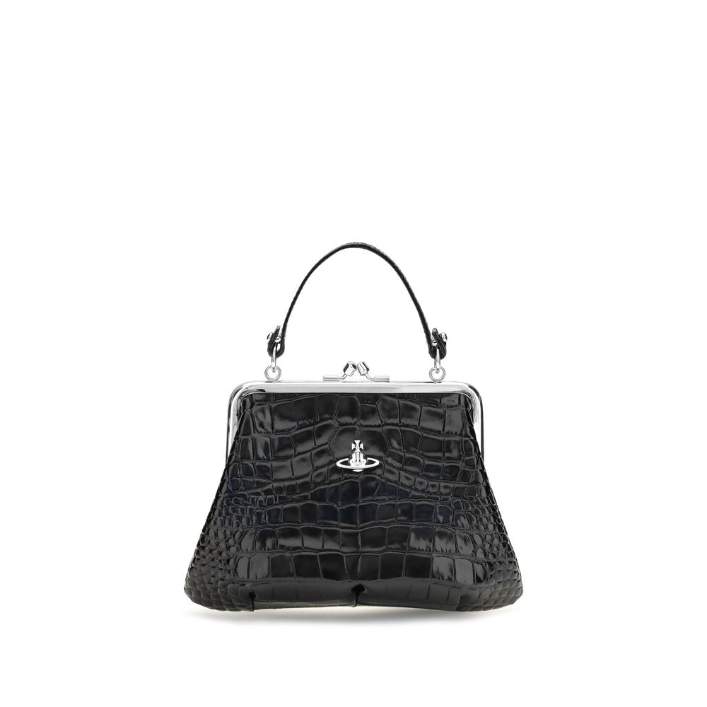 Vivienne Westwood Black Calf Leather Shoulder Bag