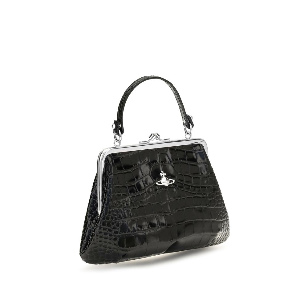Vivienne Westwood Black Calf Leather Shoulder Bag