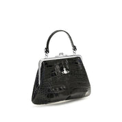 Vivienne Westwood Black Calf Leather Shoulder Bag