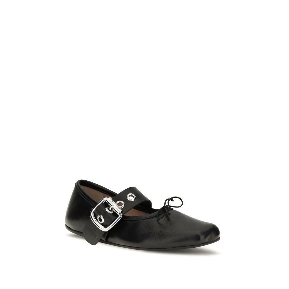 Vivienne Westwood Black Calf Leather Ballet Flats