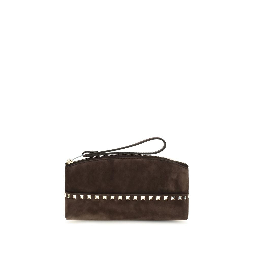 Valentino Garavani Brown Suede Pouch