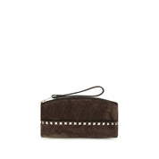 Valentino Garavani Brown Suede Pouch