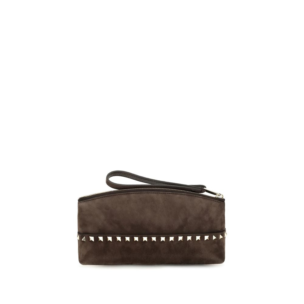 Valentino Garavani Brown Suede Pouch