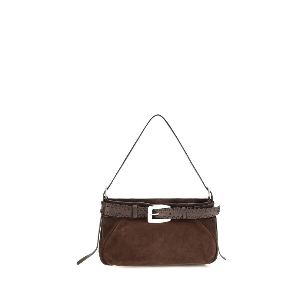Staud Brown Lamb Leather Shoulder Bag