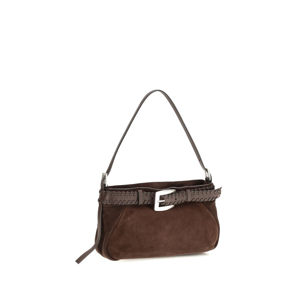 Staud Brown Lamb Leather Shoulder Bag