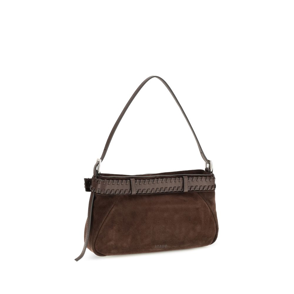 Staud Brown Lamb Leather Shoulder Bag