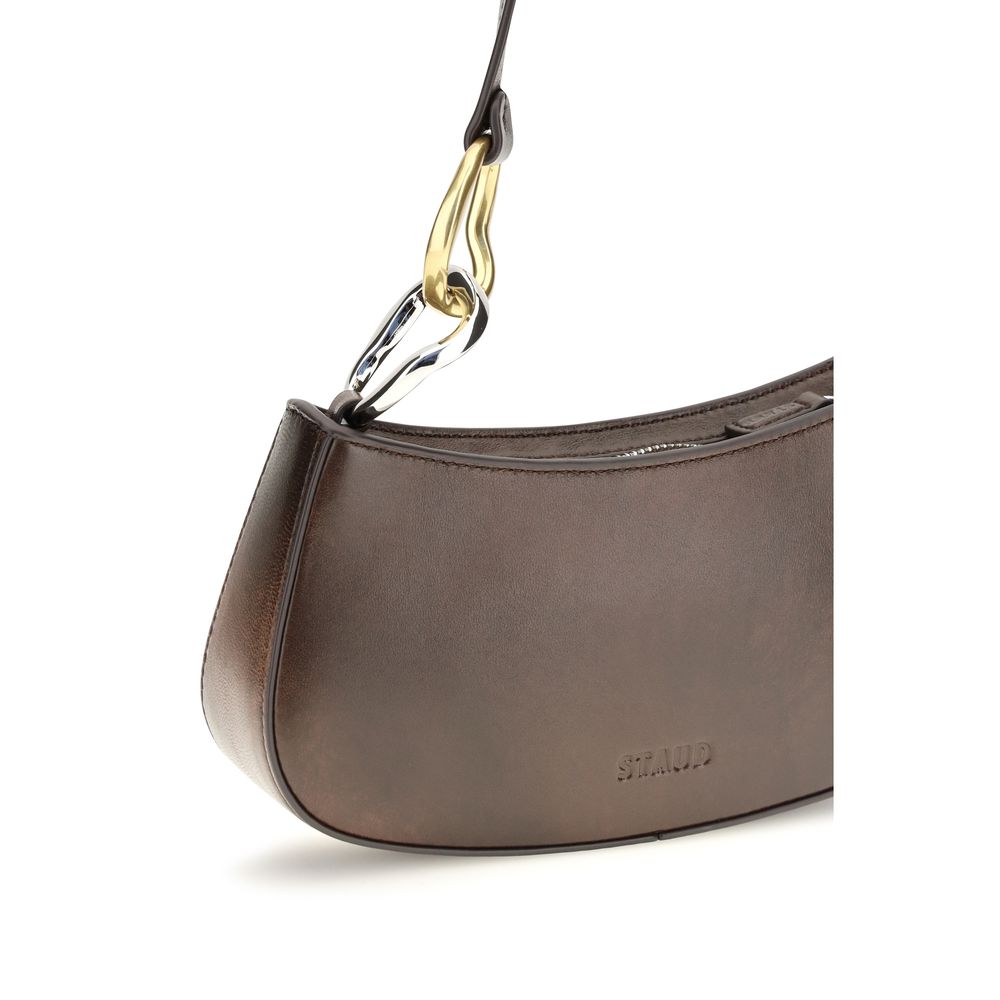 Staud Brown Calf Leather Shoulder Bag
