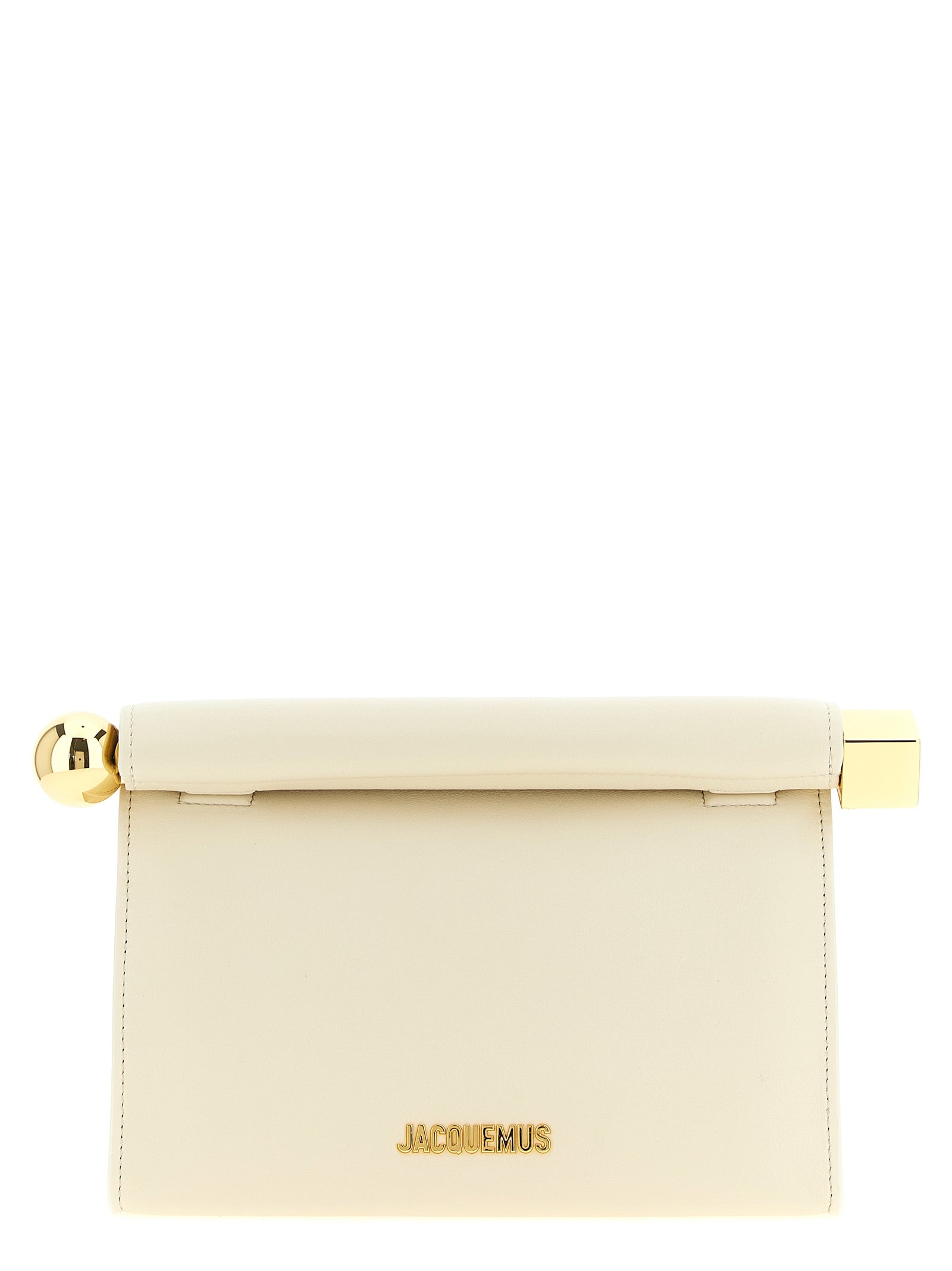 Jacquemus White Lamb Nappa Leather Clutch Bag