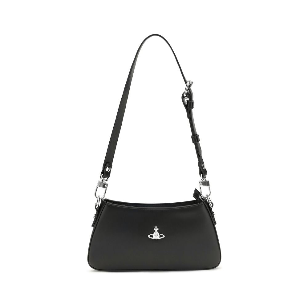 Vivienne Westwood Black Calf Leather Shoulder Bag
