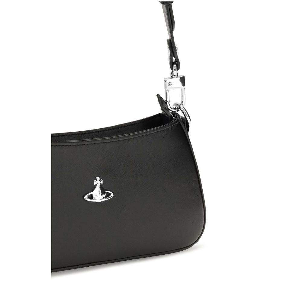 Vivienne Westwood Black Calf Leather Shoulder Bag