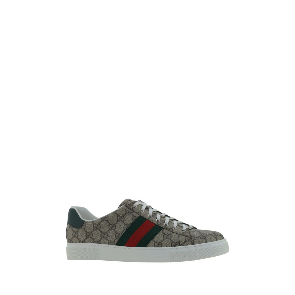 Gucci Beige Polyurethane Low Top Sneakers