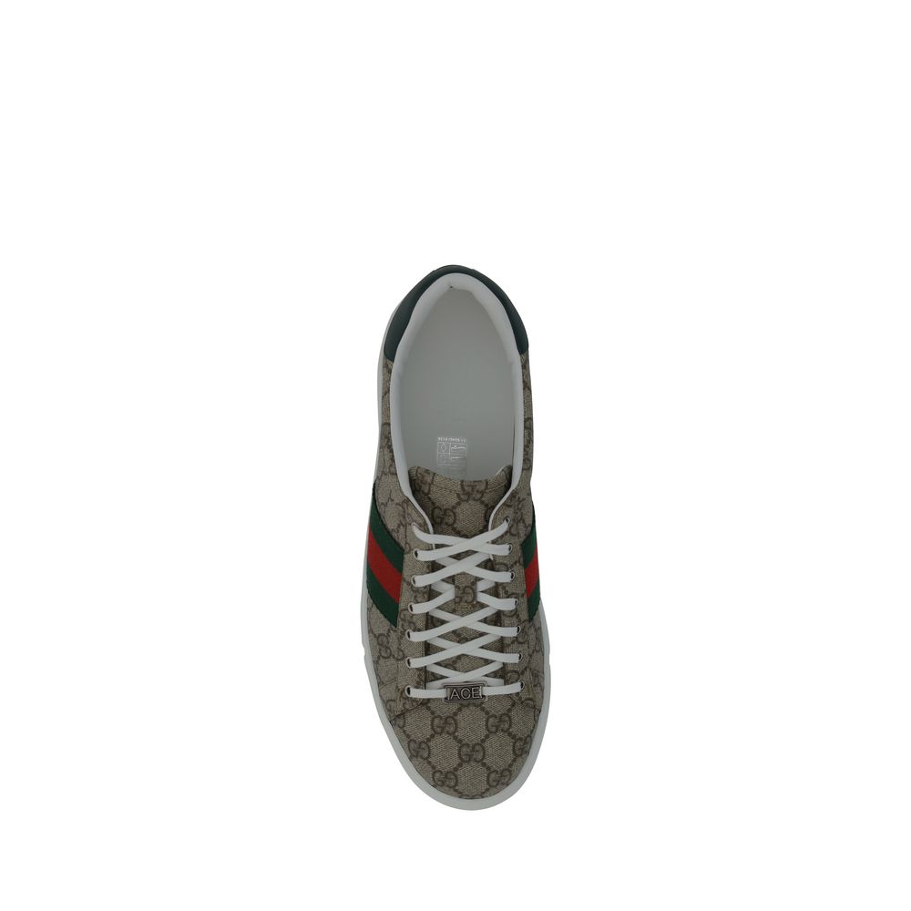 Gucci Beige Polyurethane Low Top Sneakers