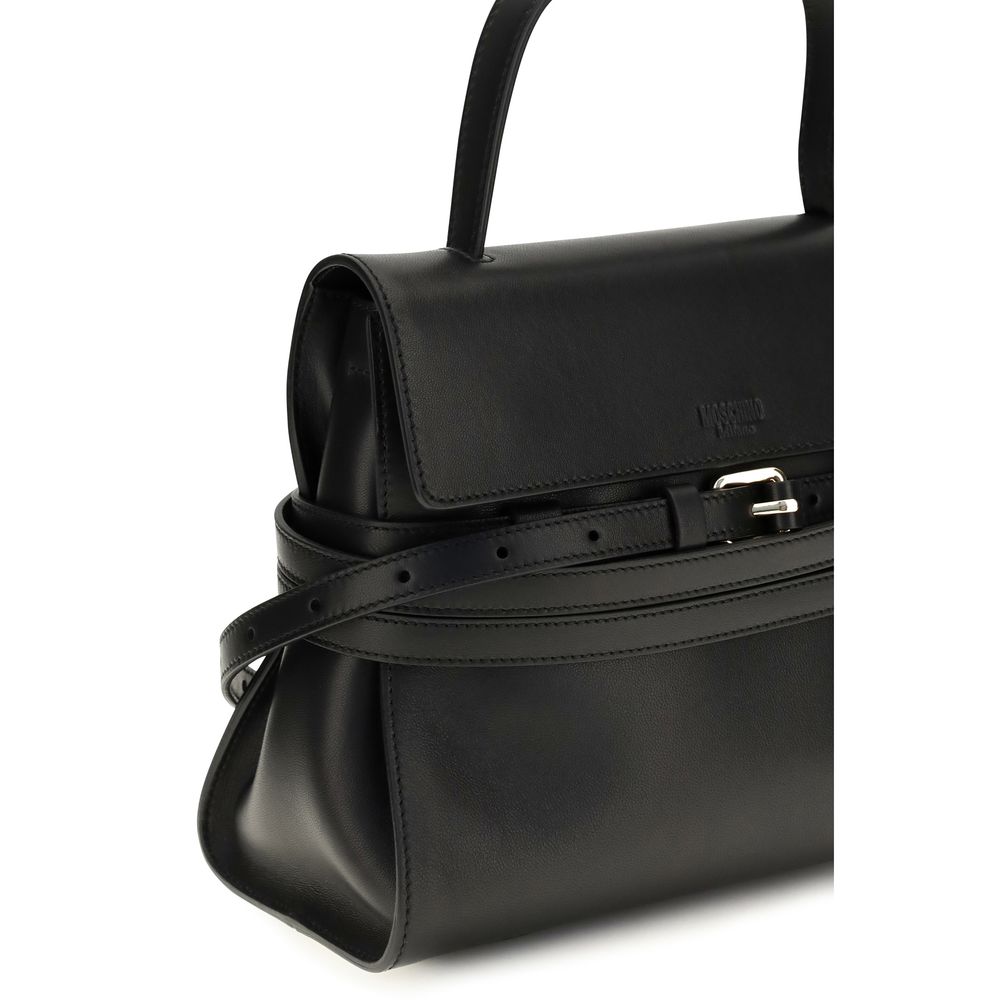 Moschino Black Calf Leather Shoulder Bag