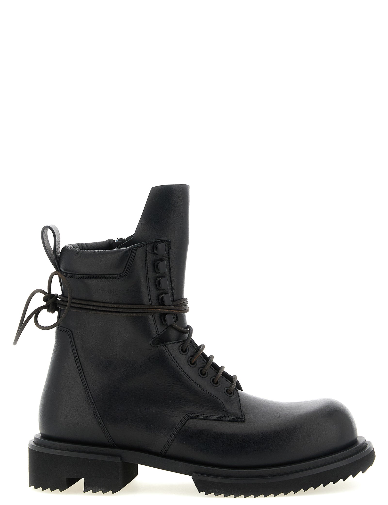 Rick Owens Black Calfskin Ankle Boots