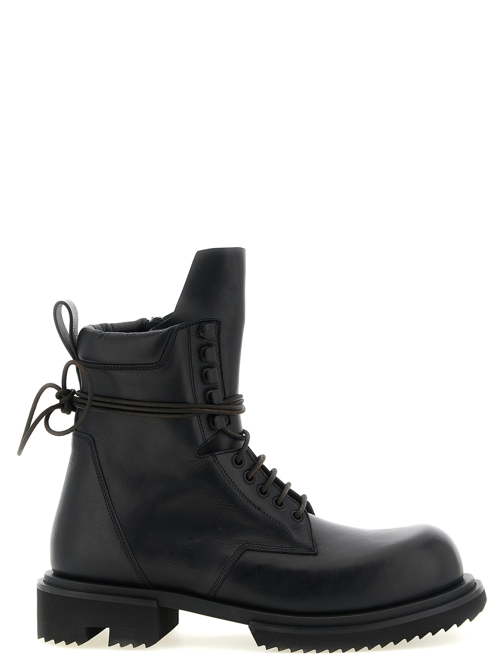 Rick Owens Black Calfskin Ankle Boots