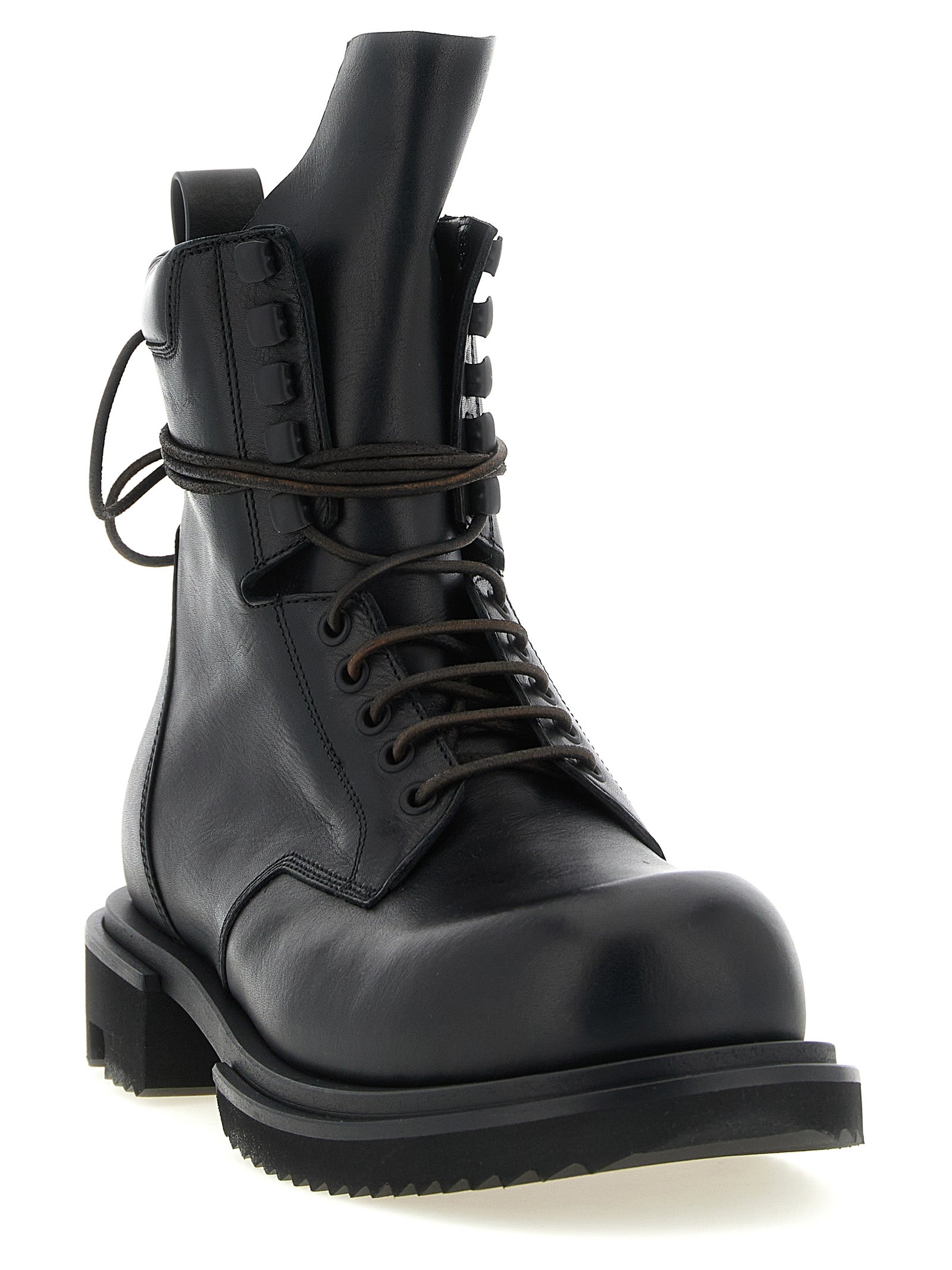 Rick Owens Black Calfskin Ankle Boots