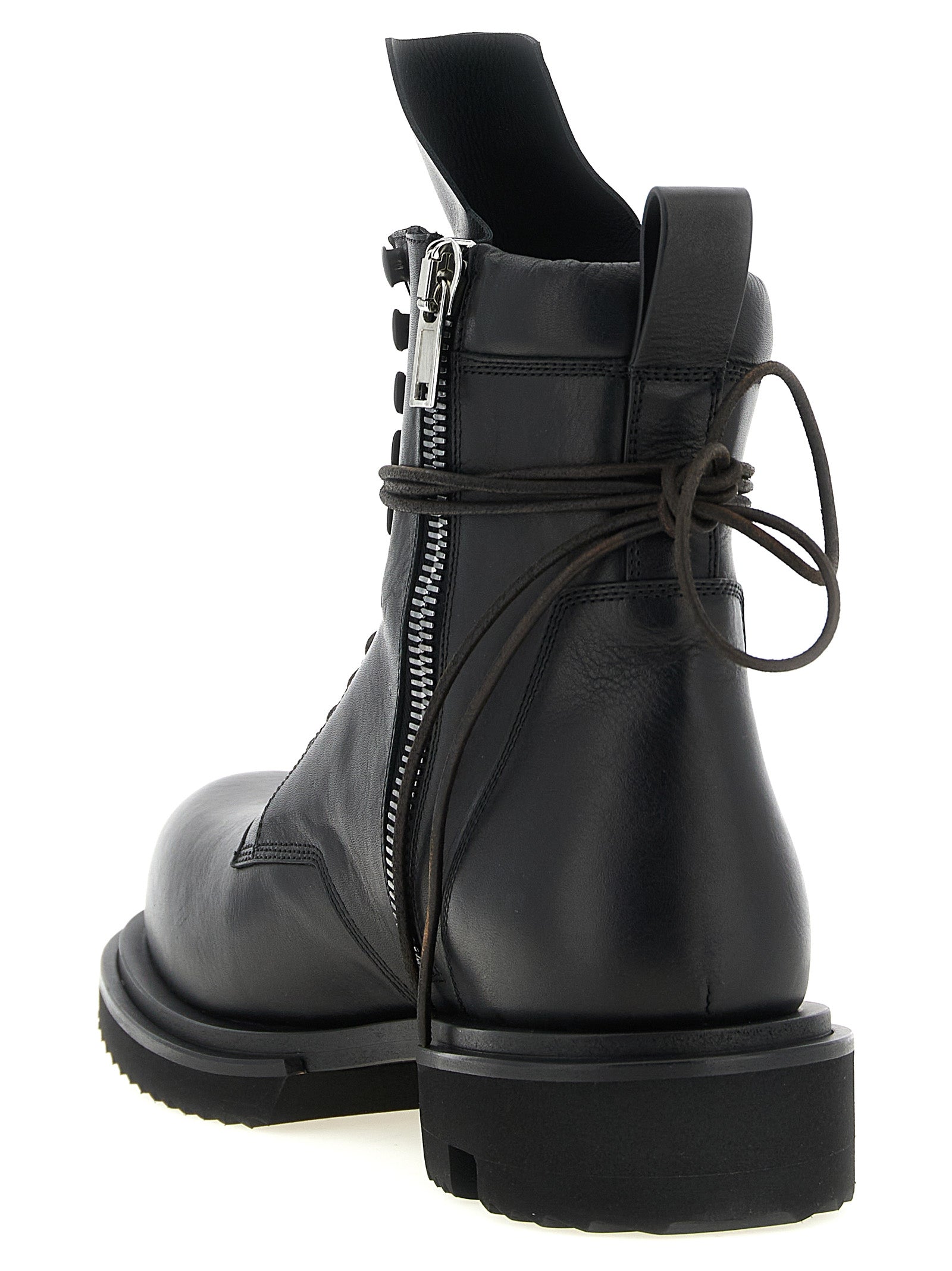 Rick Owens Black Calfskin Ankle Boots