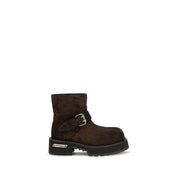 Balenciaga Brown Calf Leather Ankle Boots