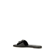 Valentino Garavani Black Calf Leather Flat Sandals