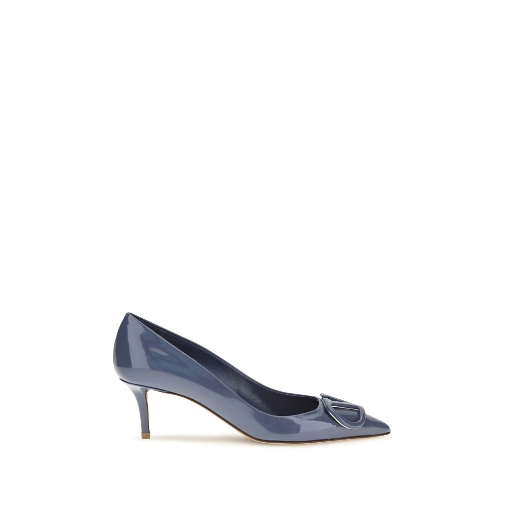 Valentino Garavani Blue Calf Leather High Heel Pumps