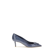 Valentino Garavani Blue Calf Leather High Heel Pumps