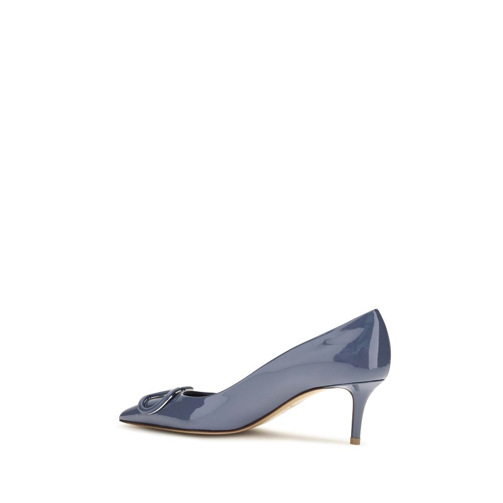 Valentino Garavani Blue Calf Leather High Heel Pumps