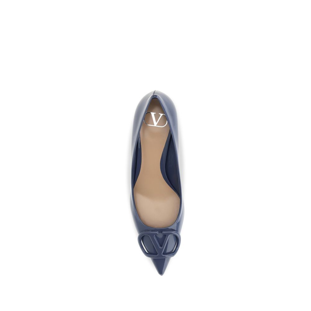 Valentino Garavani Blue Calf Leather High Heel Pumps